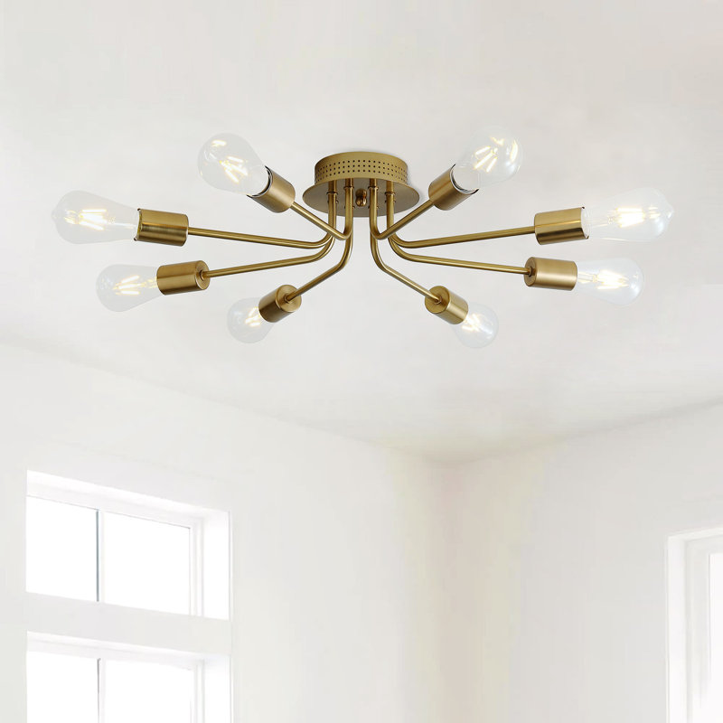 Bultema Flush Mount, Brushed Gold, 5.7" H x 31.69" L