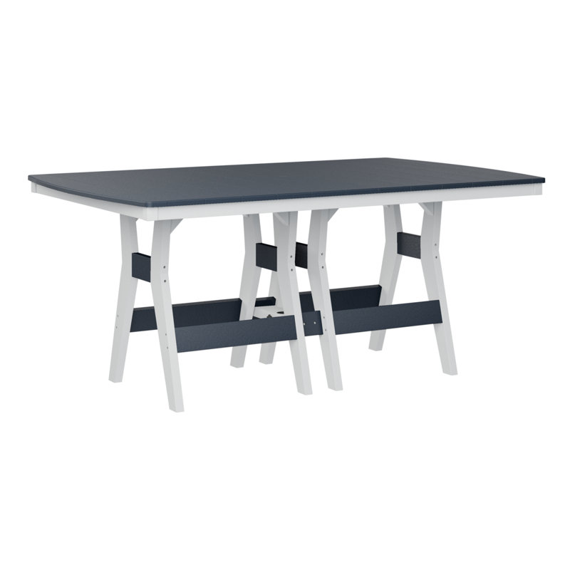 Table de salle à manger rectangulaire de 72 po Berlin, H 30,37 po x l 72 po x P 44 po, Navy Blue