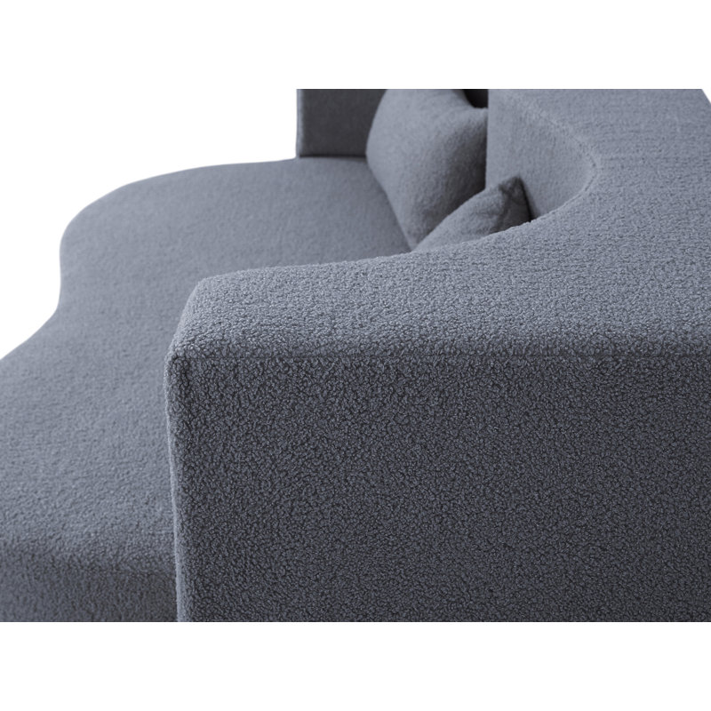 Canapé-lit double 79,5 po avec 2 coussins, Gris