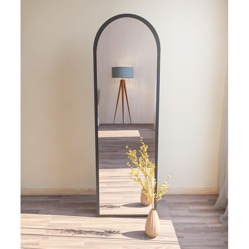 Elegant Black Wall Mirror, 19.7 x 63.0 x 0.9 inches | 100% MDF Construction, Eco-Friendly Flotal-E Design | Modern Solid Color, Perfect for Home Decor & Stylish Interiors | Easy Wall Mounting