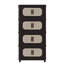 Armoire de rangement pliante classique, élégante et tendance de 51 cm de large, 4 roulettes, utilisable dans de nombreuses pièces, conception à plusieurs niveaux pour un rangement efficace, roulettes