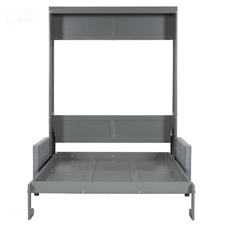 Lit escamotable double pleine grandeur avec coussin, conception peu encombrante pour un sommeil confortable et une flexibilité de salon