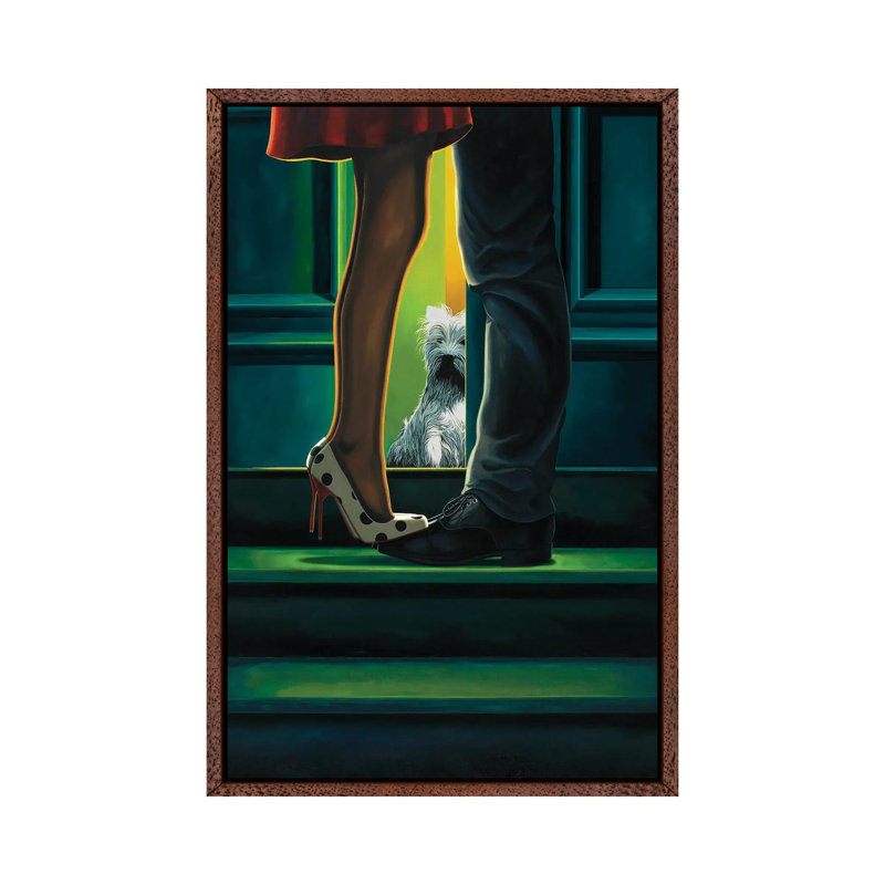Learning To Share by Ross Jones - Painting on Canvas, 101.6cm H x 66.04cm W x 3.81cm D, Classic Brown Wood Framed