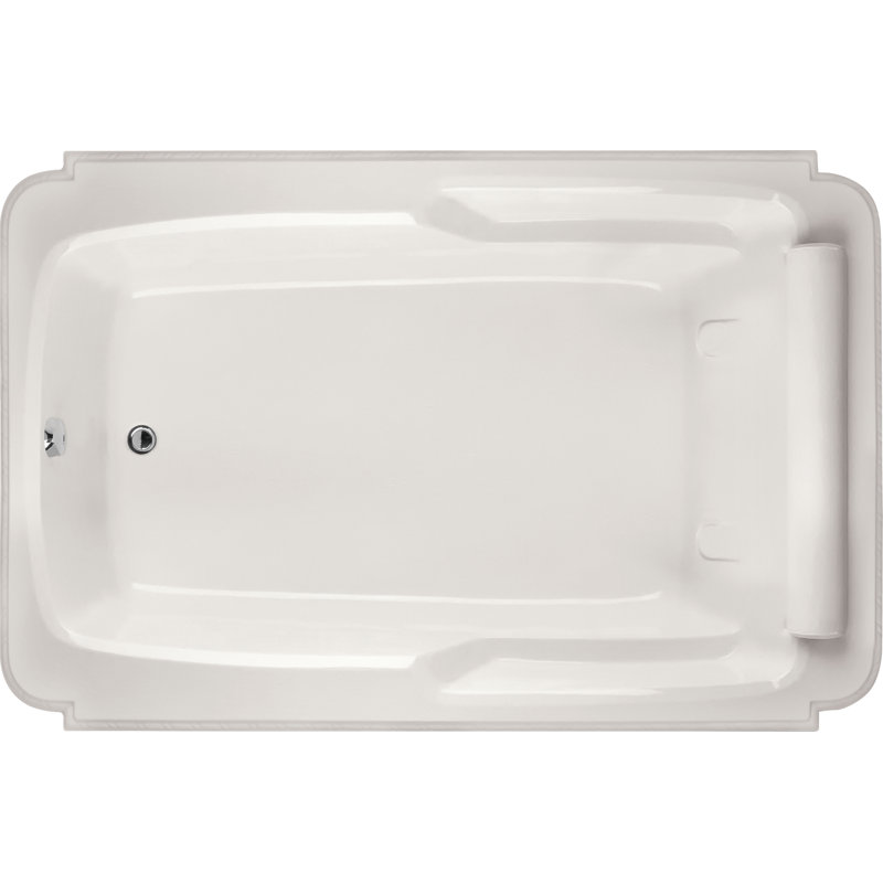 Atlandia 74'' L Soaking Bathtub, Almond, Polished Chrome