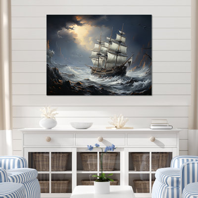 Bateau pirate à Stormy Seas I - décoration murale pirate