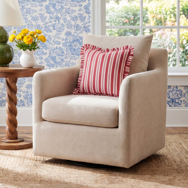 Alistair 26'' Wide Polyester Swivel Armchair, Savoy Coffee