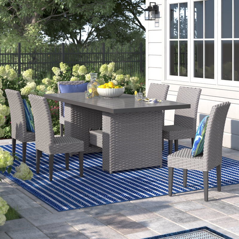 Millbury 6 - Person Wicker Patio Dining Set with Rectangular Table