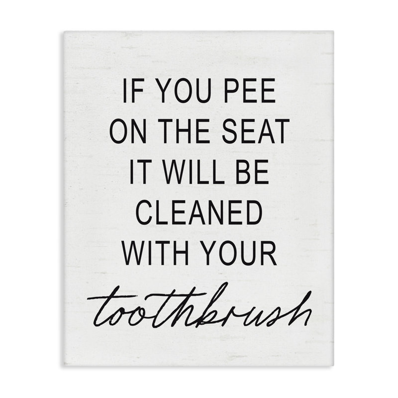 Toile d'avertissement Sassy Clean With Tooth, H 48 po x l 36 po