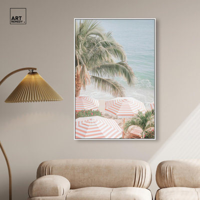 «Summer Beach Day I», reproduction sur toile par Art Remedy, cadre blanc, 30 x 45