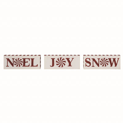  MDF Candy Cane Block Decor Set of 3 Christmas Home Decorations