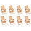 Nunes Reclining Garden Chairs 8 pcs Solid Teak Wood-1819899771