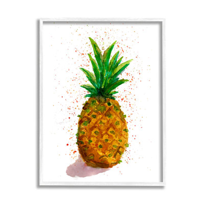 Speckled Pineapple Tropical Fruit by Sebastian Grafmann - Graphic Art on Wood