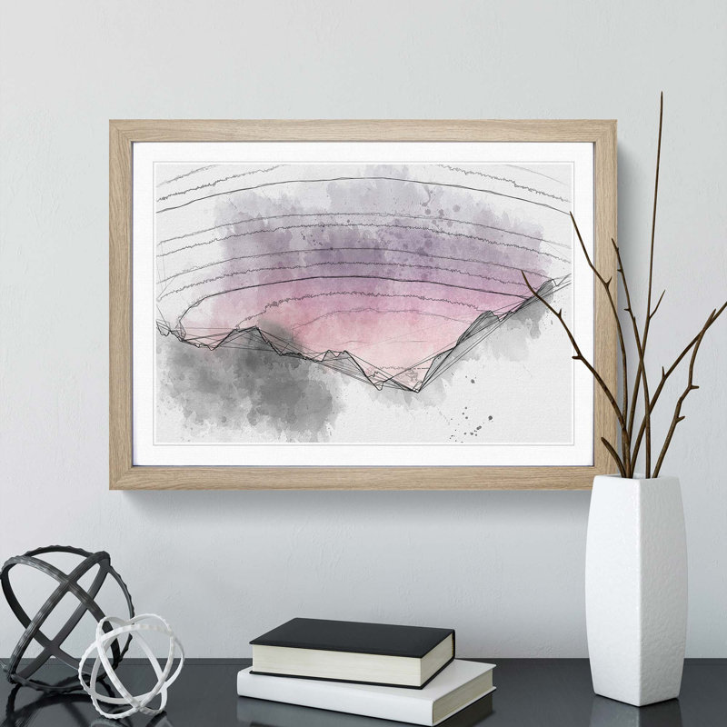 Pink Sky at Night - Framed Print, 35cm H x 50cm W x 2cm D, Oak