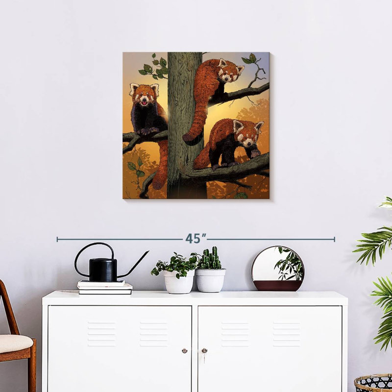 Brampt Red Pandas, 24" H x 24" W