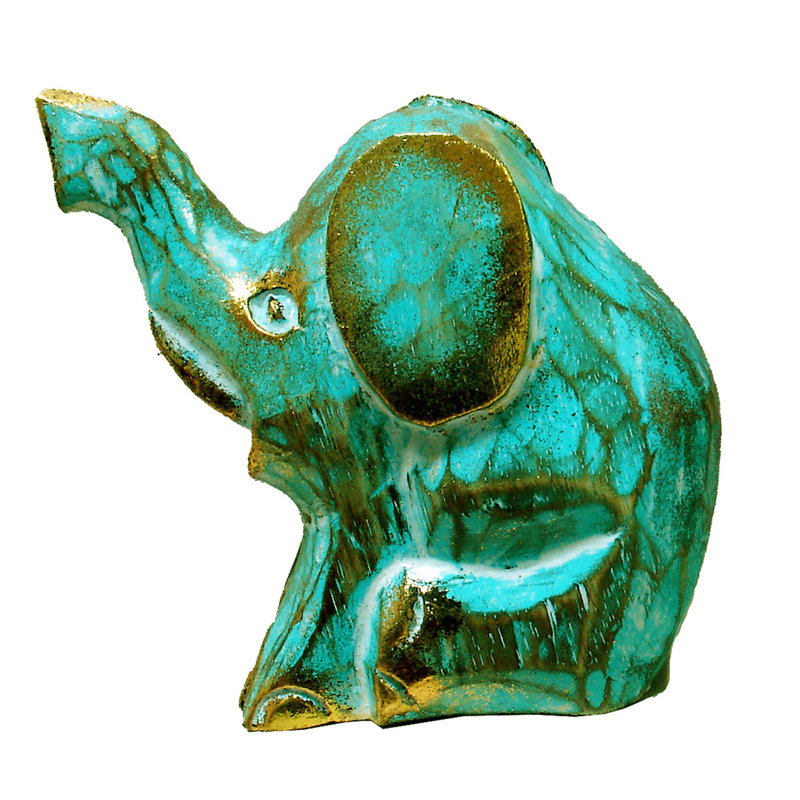 Caffey Animals Figurines & Sculptures, 4" H x 5" W x 4" D, Green