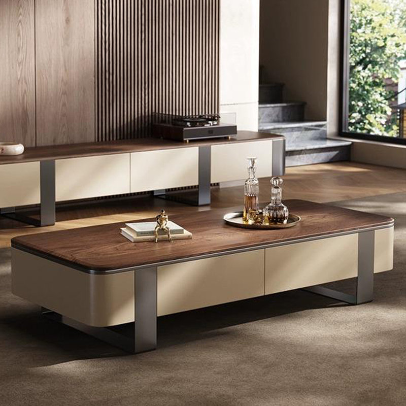 Table basse simple en bois massif, H 15,75 po x L 51,18 po x l 27,56 po