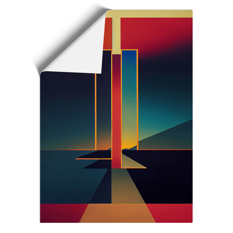 Bold Abstract Sunset - Wall Art, Paper, 29.7cm H x 21cm W, No Matte