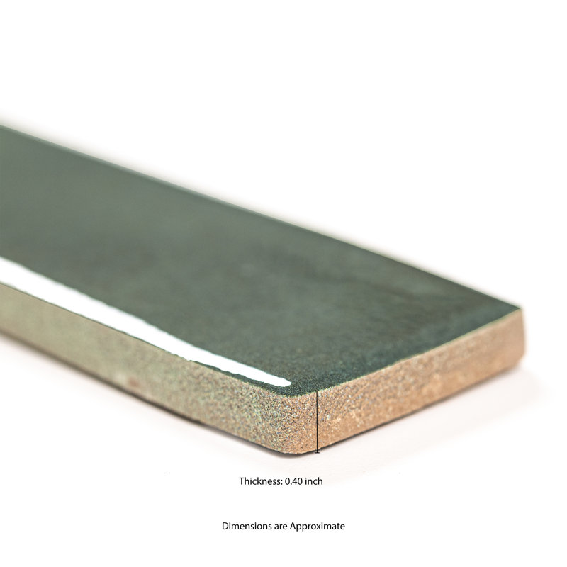 Carrelage de sol et de mur en brique de porcelaine brillante 2 po x 18 po Westley, Emerald Lane