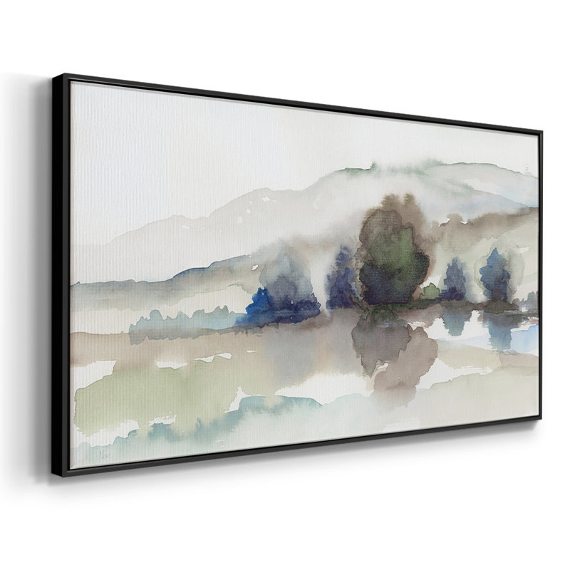 «Morning Morning II» - Toile tendue avec châssis encadré - Prêt à être accroché, H 17 po x l 33 po, Noir, noir, noir, noir