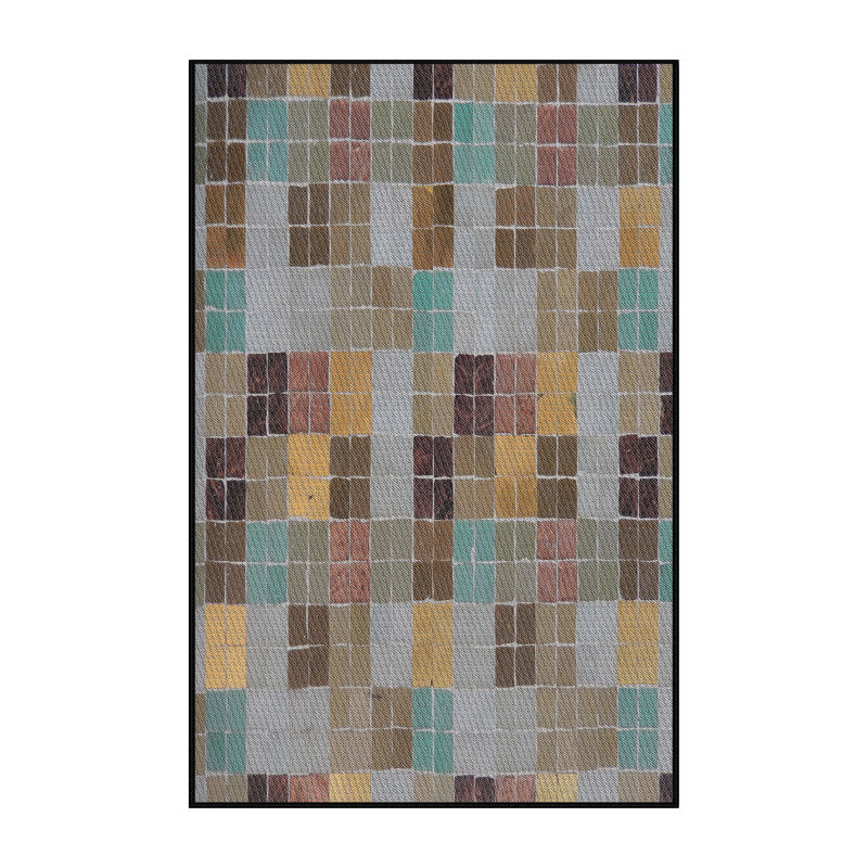 Tapis orange à motif/brun/olive à aire, Rectangle 2 pi x 3 pi