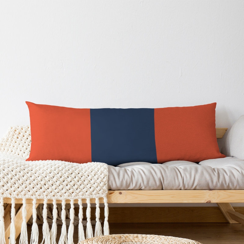 Polyester Medium Pillow, Orange/Navy/Orange, Alabama 