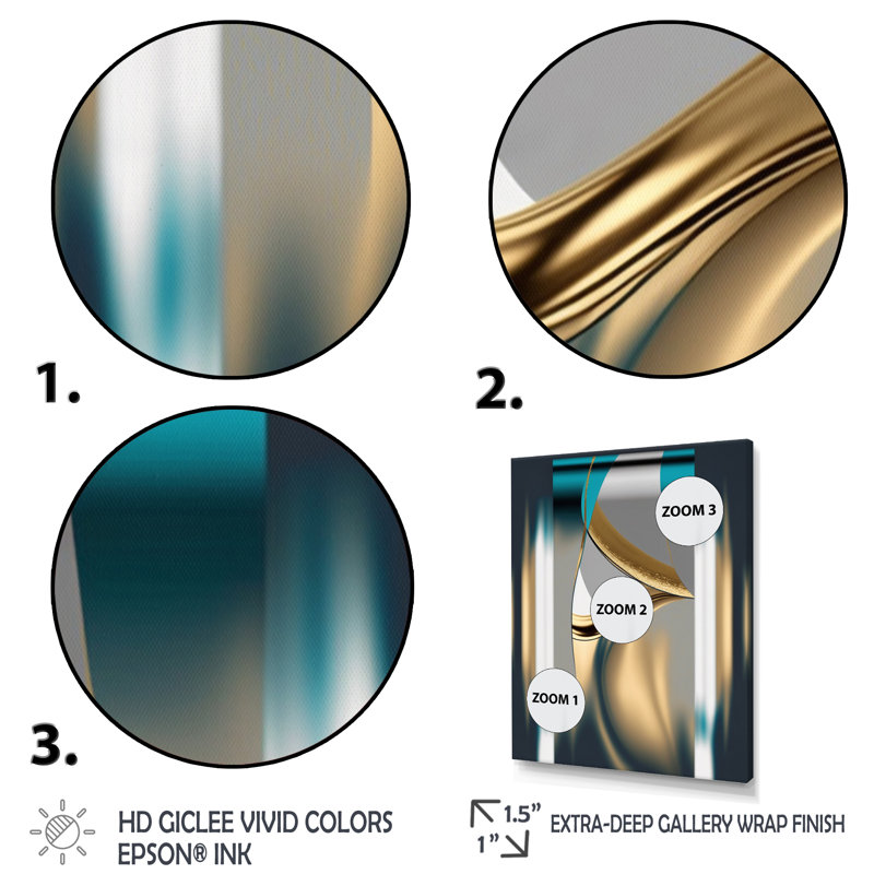Pirouette en turquoise rétro, minimalisme sur toile, Cadre flottant blanc, H 40 po x l 30 po x P 1,5 po