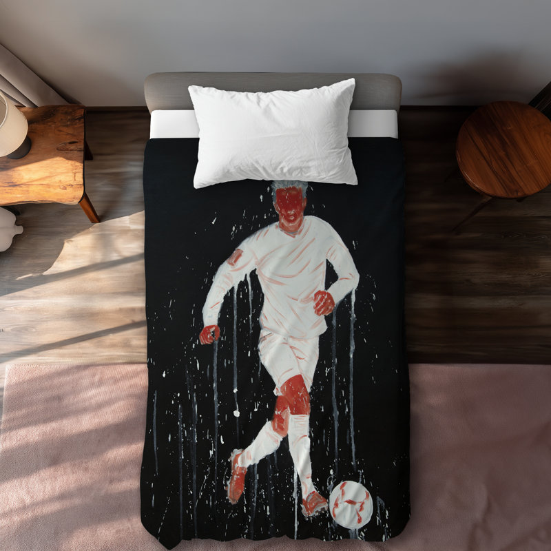 Soccer Player Modern Duvet Cover - Man Cave Home Decor