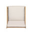 Ensemble de 2 fauteuils club d'extérieur contemporains en bois d'acacia avec coussins, teck clair