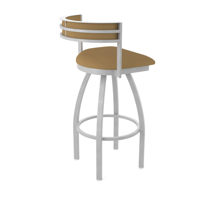 Tabouret Artémis, Tabouret de bar (siège d'une hauteur de 30 po), Vinyle - selle Canter, Nickel anodisé