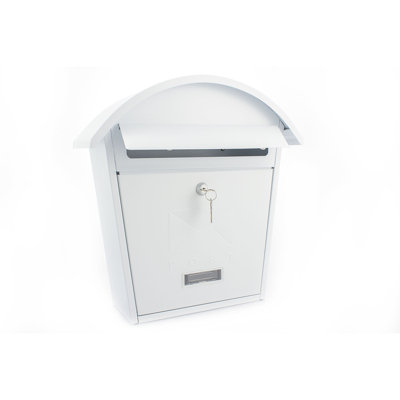 Classic 2 Wall Mounted Galvanised Steel Lockable Weatherproof Post Box - 36x38x13cm