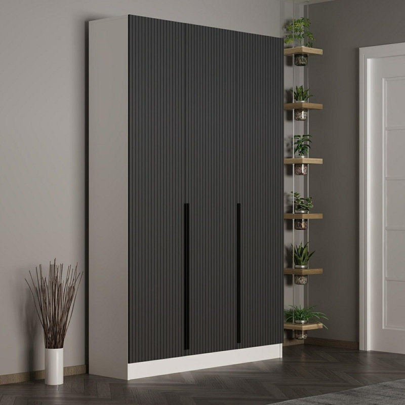 Modern Hall Stand - Anthracite, 53.1 x 82.7 x 13.8 inches | 100% Melamine Coated Particle Board, Thickness: 0.7 inches | Stylish & Functional Design for Entryway Storage, Durable & Easy to Clean