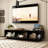 Modern Minimalist TV Stand With Hidden Storage And Soft-Close Hinges, 71.7 Inches, Dark Walnut