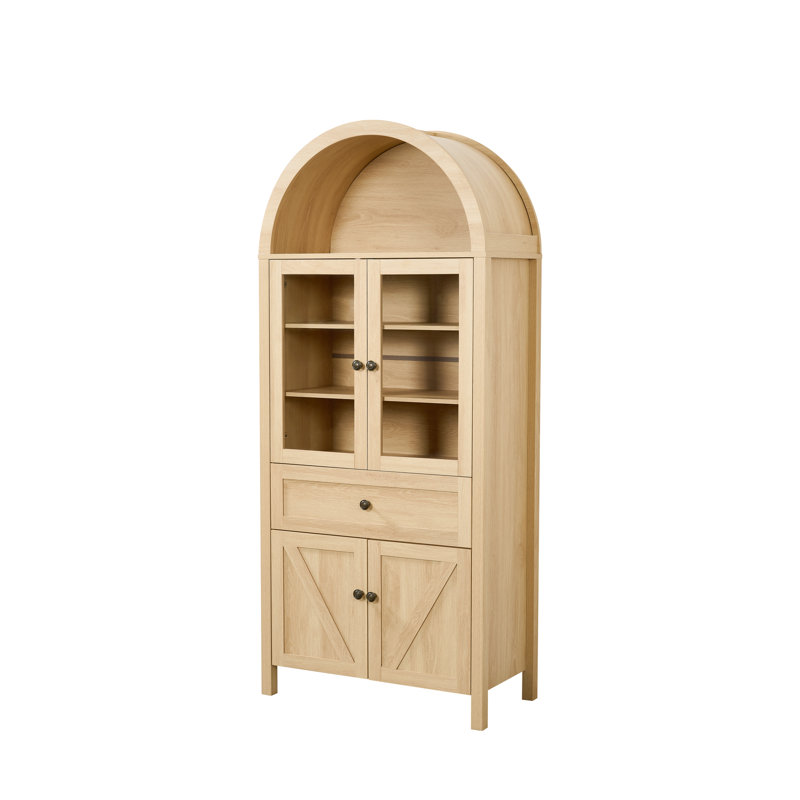 Armoire de rangement polyvalente de style américain, contemporaine et moderne, avec grand rangement, bois d'ingénierie, armoire à tablettes réglables pour différents cas d'utilisation, matériaux contemporains, arche,