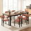 Ensemble de 6 chaises de salle à manger modernes rembourrées avec pieds en métal noir Boucle