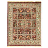 Hand Knotted Wool Oriental Area Rug in Plum And Ivory