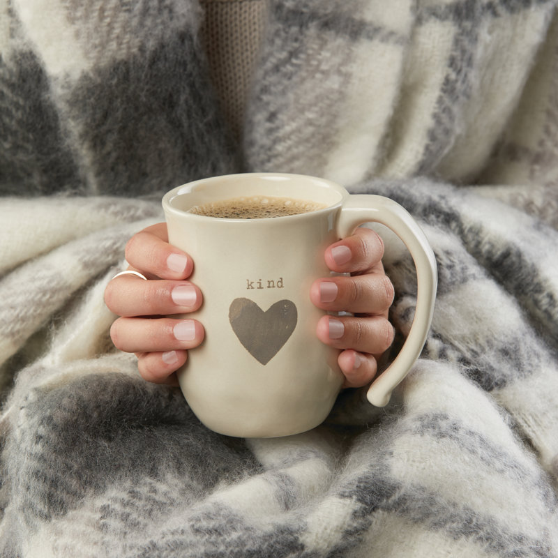 Cream Ceramic Mom Heart Coffee Mug, 16 oz