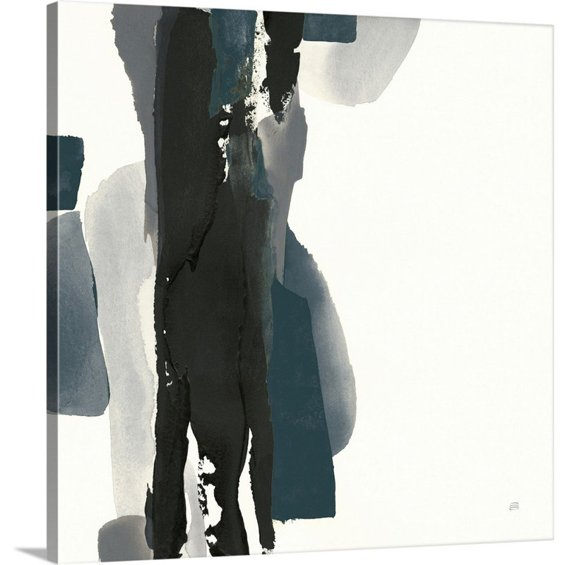 «Black and Dark Teal II» par Chris Paschke, reproduction d'art sur toile, Toile tendue, H 20 po x l 20 po x P 1,25 po