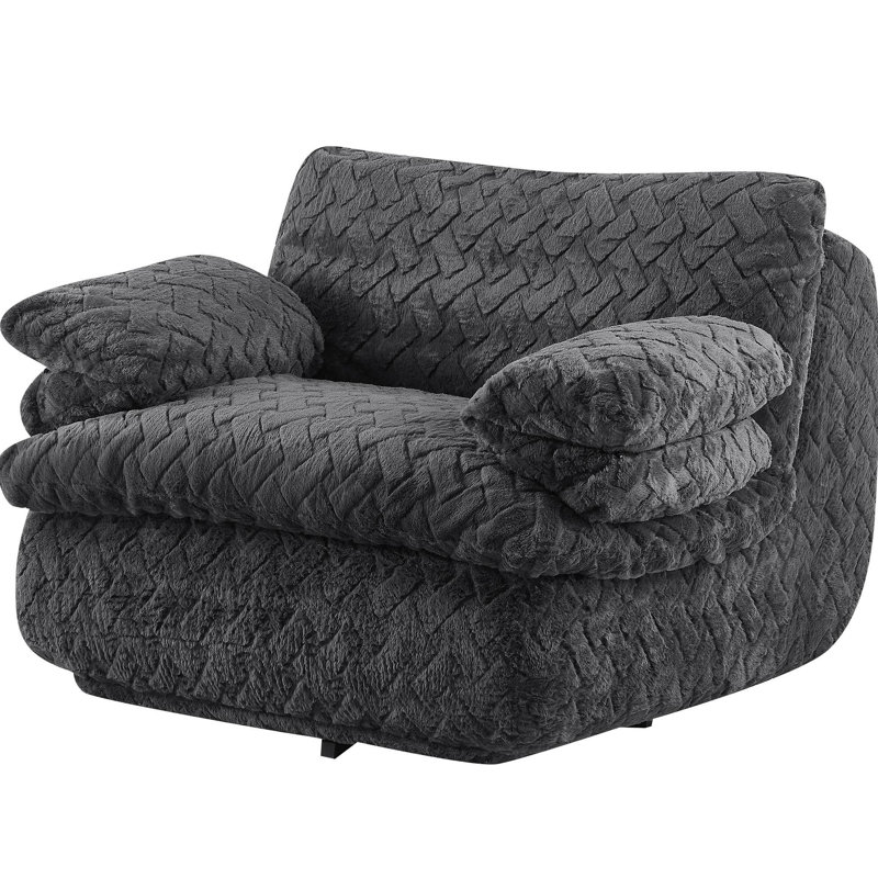 Liyasi Full Compression Sofa Chair With Swivel, Black