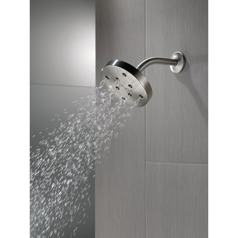 Rain Dual Shower Head with H2Okinetic Technology, Lumicoat Stainless