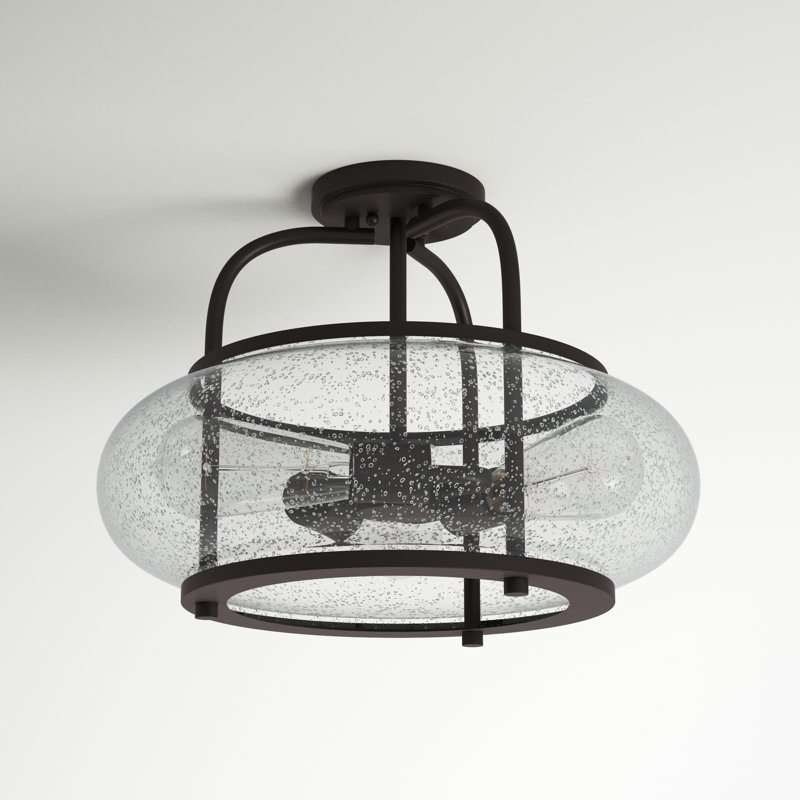 Spofford Glass Semi Flush Mount, Oil Rubbed Bronze