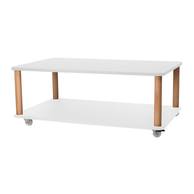 Rosemead Coffee Table With Wheels 64X105cm Pure Red