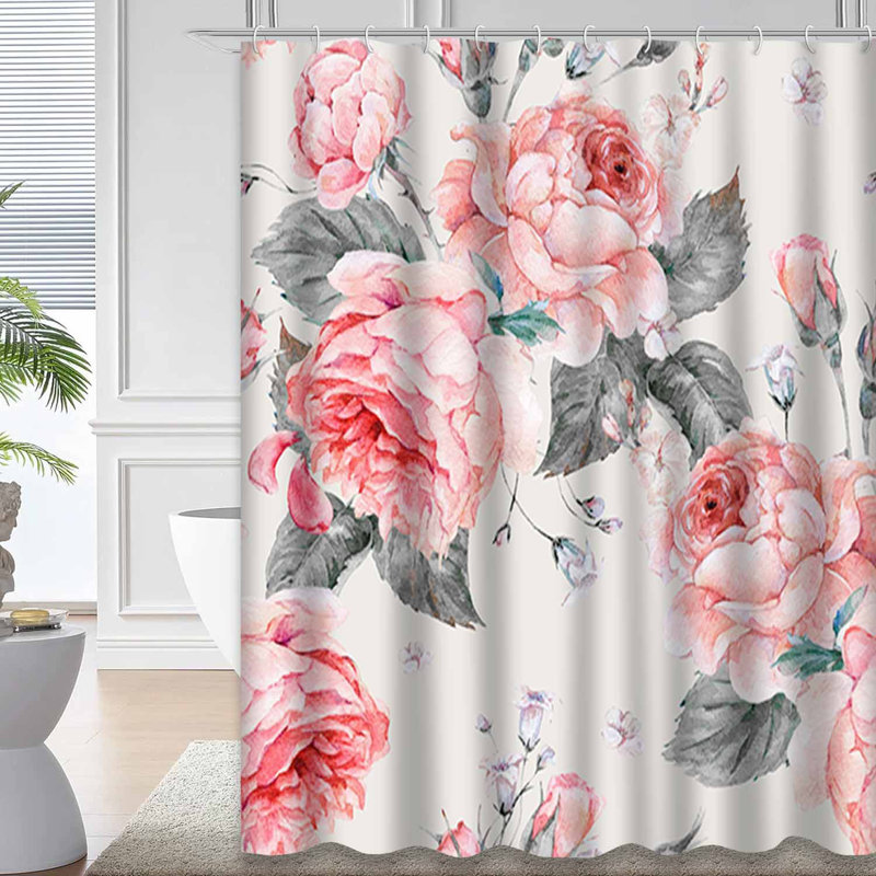 Rideau de douche Botanical Rose, L 72 po x l 84 po