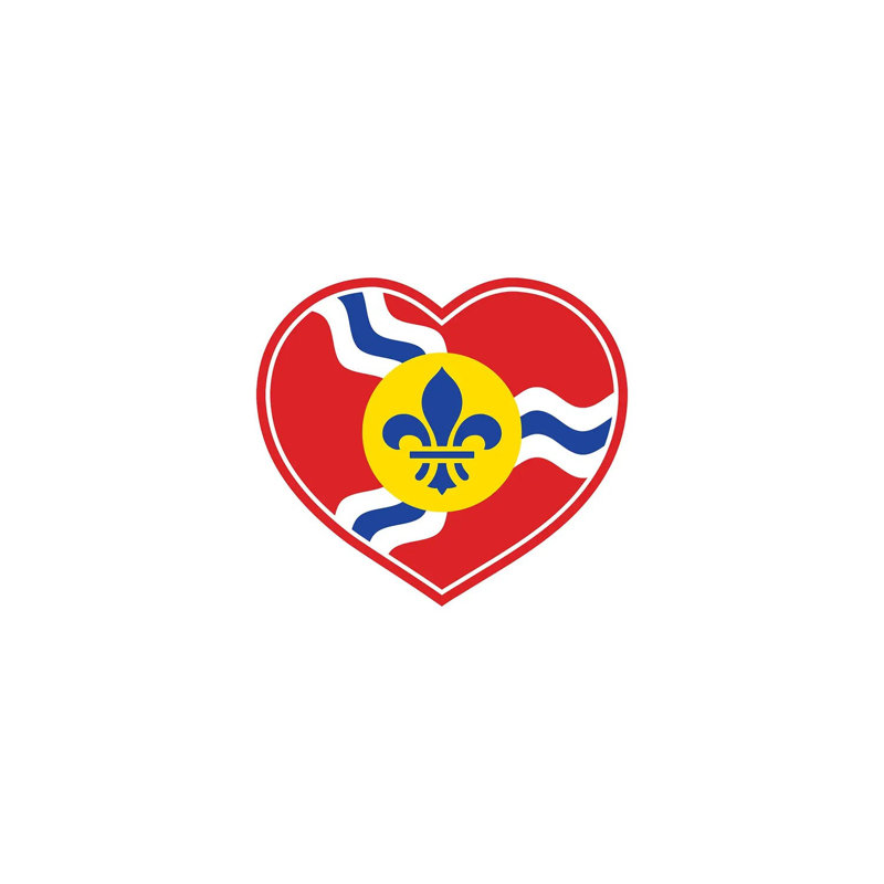 Drapeau Saint-Louis - cœur, H 26 po x l 18 po x 1,5 po