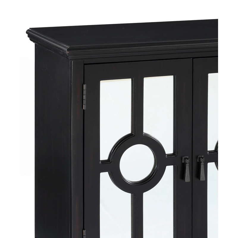 Armoire de rangement classique avec porte miroir, Noir antique