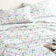 Drap en flanelle 100% coton simple TG dans un motif d'arbres de vacances blanc, drap-housse entièrement élastiqué, variété d'imprimés, avec housse plate et taie d'oreiller avec arbres imprimés