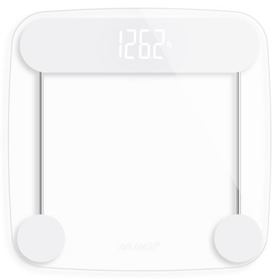 Greater Goods Digital Bathroom Scale with Clear Tempered Glass Platform & Shine-Through LED Display, 400 Lb Capacity