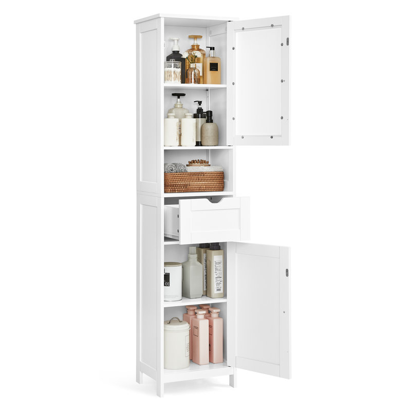 Armoire de salle de bain autoportante Rior, Blanc