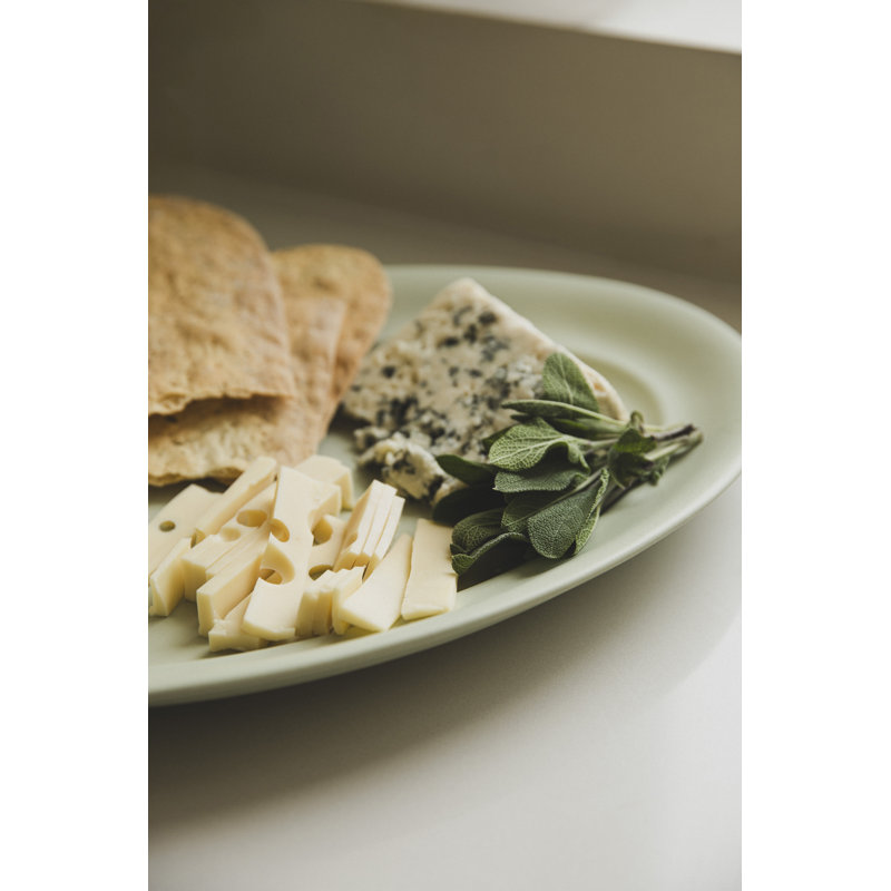 Over&Back Rimmed Oval Serving Platter, Green