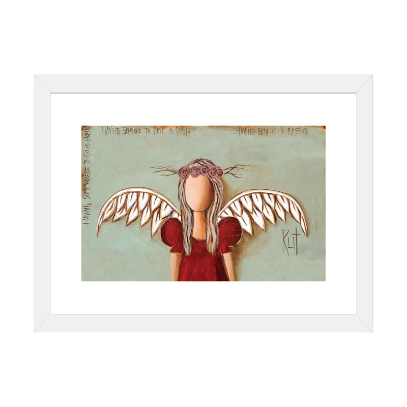 Reproduction d’art, "A Blessing" par rut art Creations, H 16 po x l 24 po x P 1 po, Papier encadré blanc, Blanc