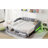 Twin Xl To King Upholstered Daybed With Led And Two Storage Drawers, Gray, For Flexible Living Spaces Gray Extendable Comfort - Oriented-210960896-210960898